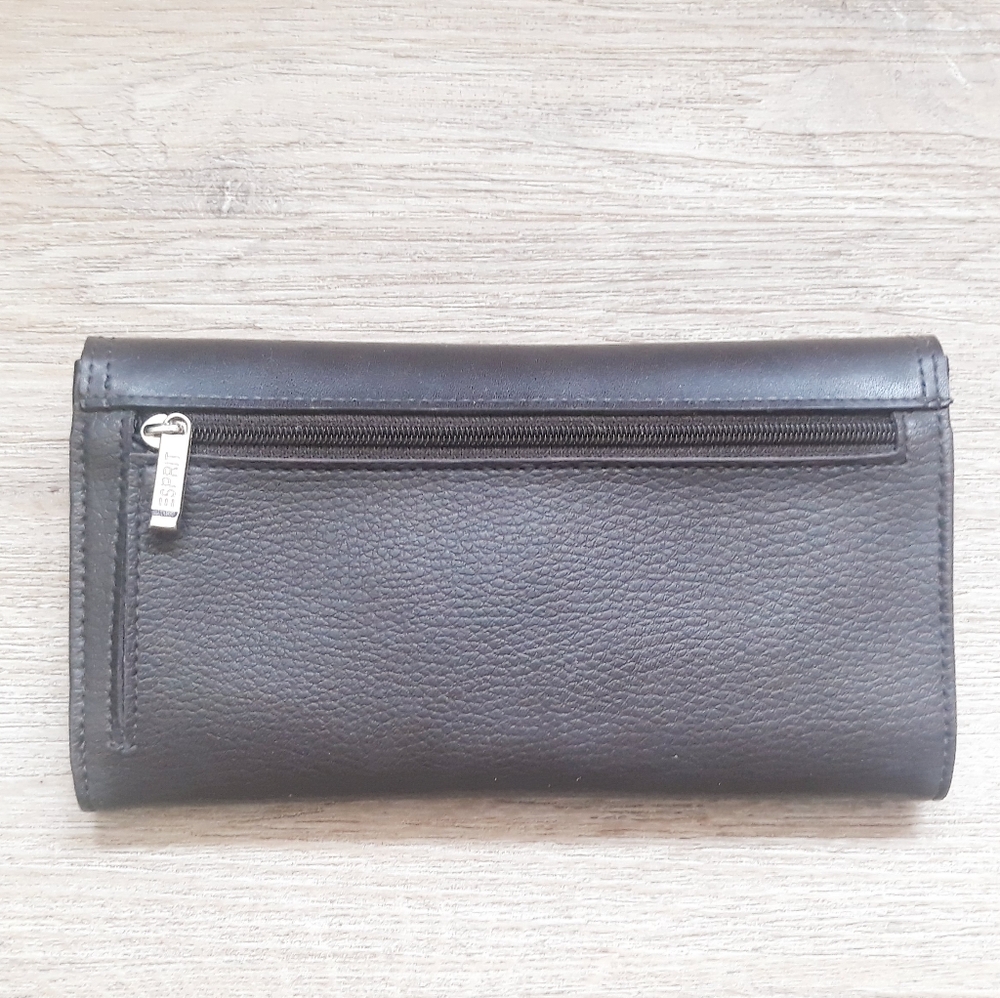 Esprit Pebbled Brown Faux Leather Wallet Billfold - Picture 8 of 14